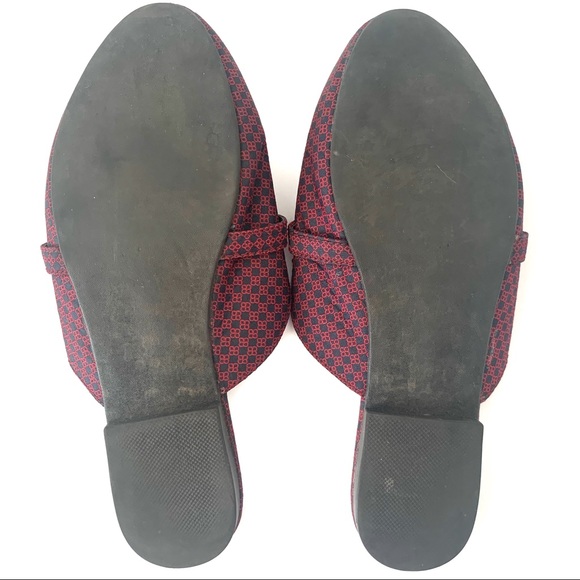 ABOUND Dark Red and Black Checkered Slip On Flat Mules Shoes Size - Picture 6 of 8